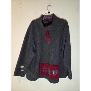 Croft and Barrow Women's Christmas Gray Pullover 2X